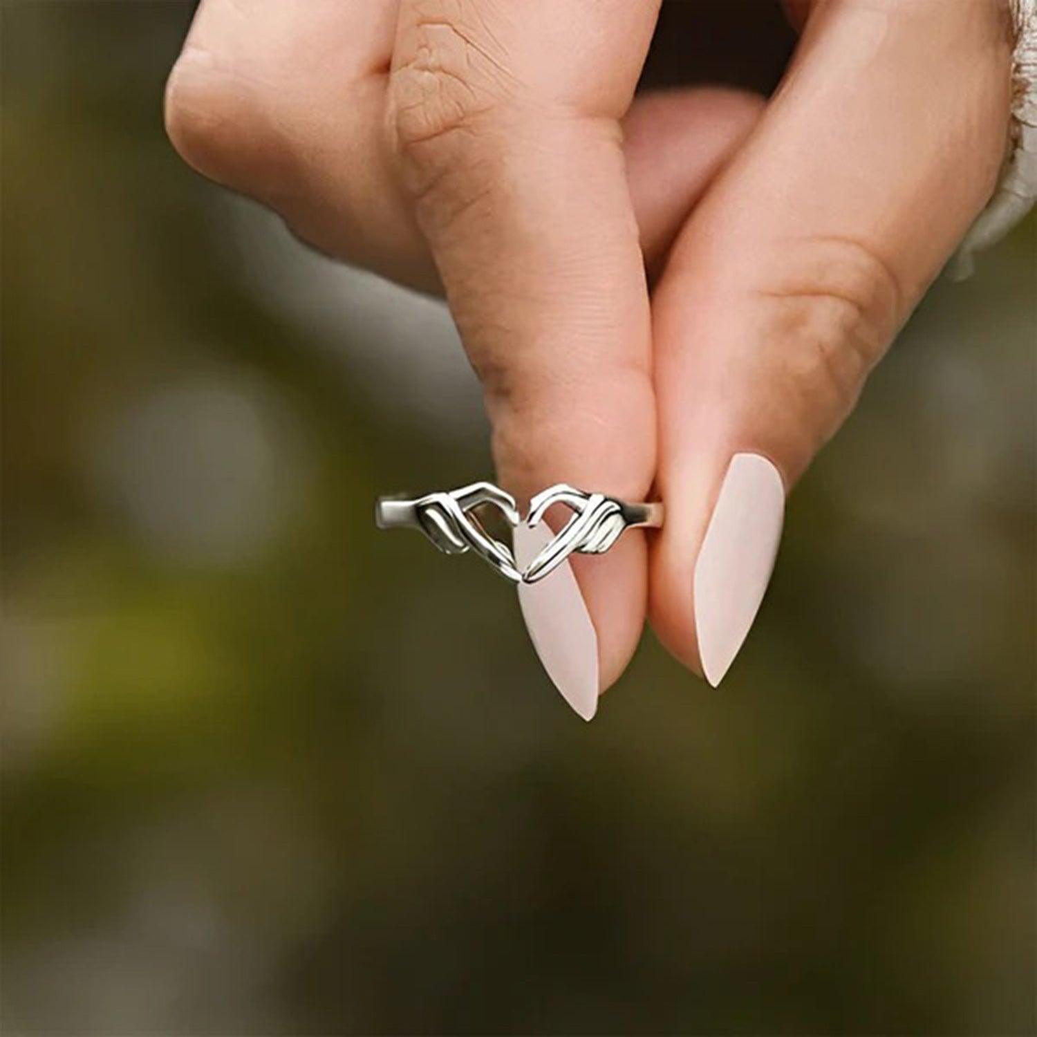 Finger Heart 925 Sterling Silver Open Ring // Honeypot: New + Vintage High Quality Western Wear