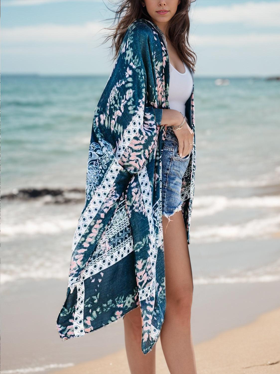 Printed Open Front Cover-Up - Honeypot