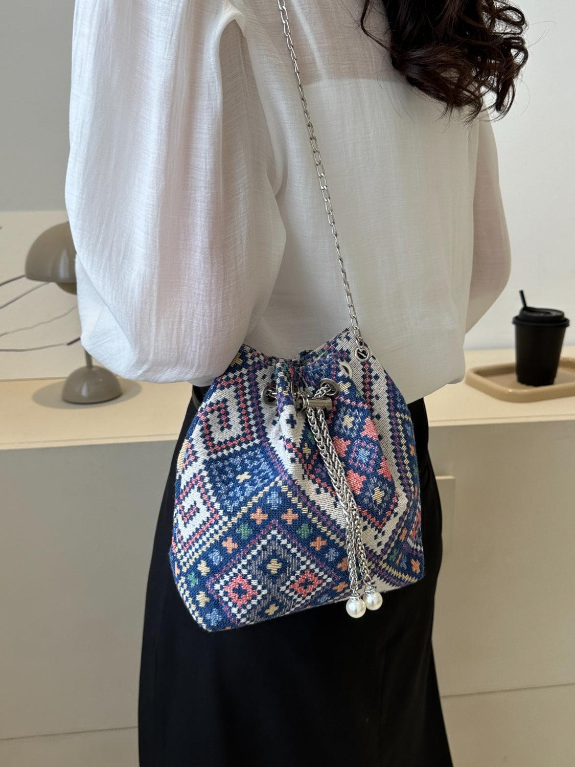 Printed Chain Bucket Bag - Honeypot