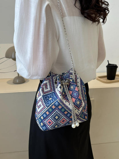 Printed Chain Bucket Bag - Honeypot