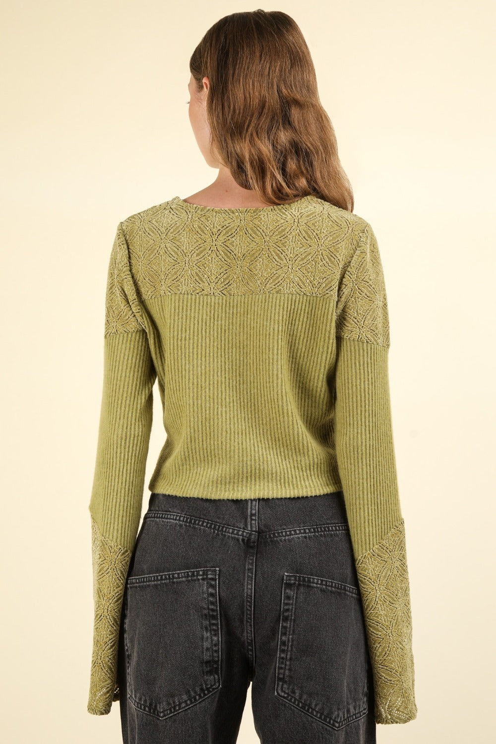 Ribbed Flare Sleeved Knit - Honeypot