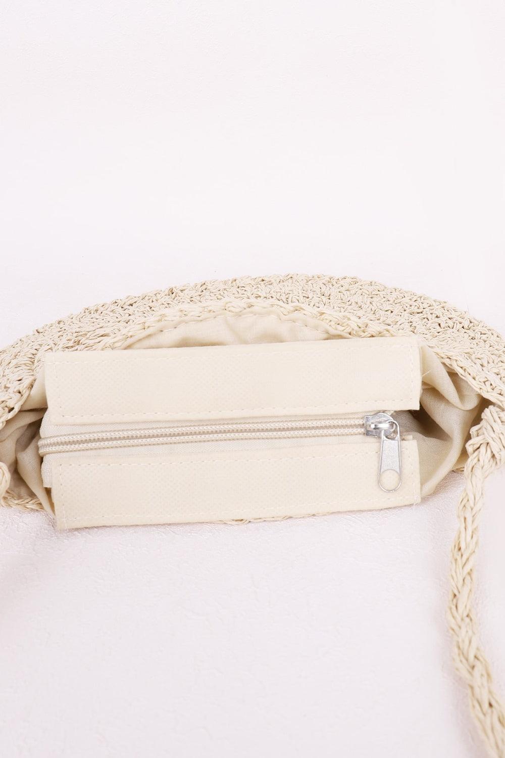 Tassel Straw Braided Strap Shoulder Bag - Honeypot