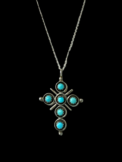 Petit Point Turquoise Cross // Zuni - Honeypot