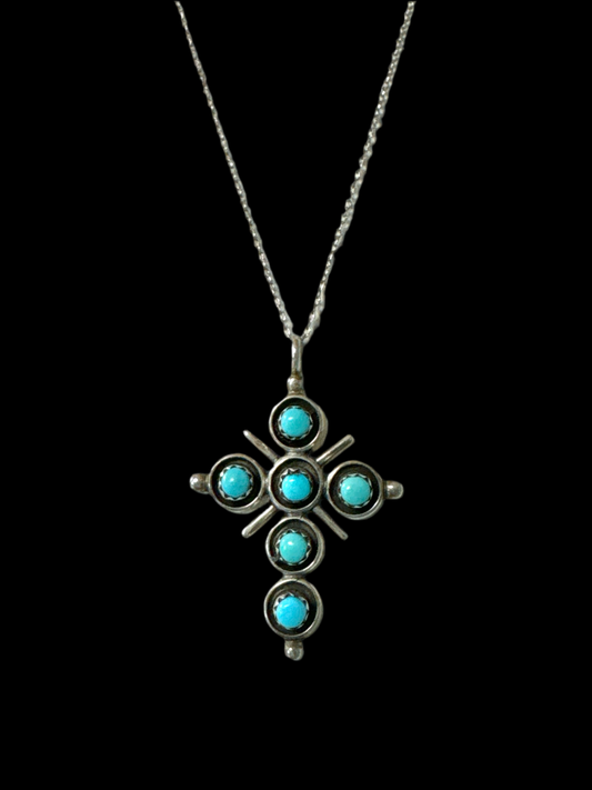 Petit Point Turquoise Cross // Zuni // Honeypot: New + Vintage High Quality Western Wear