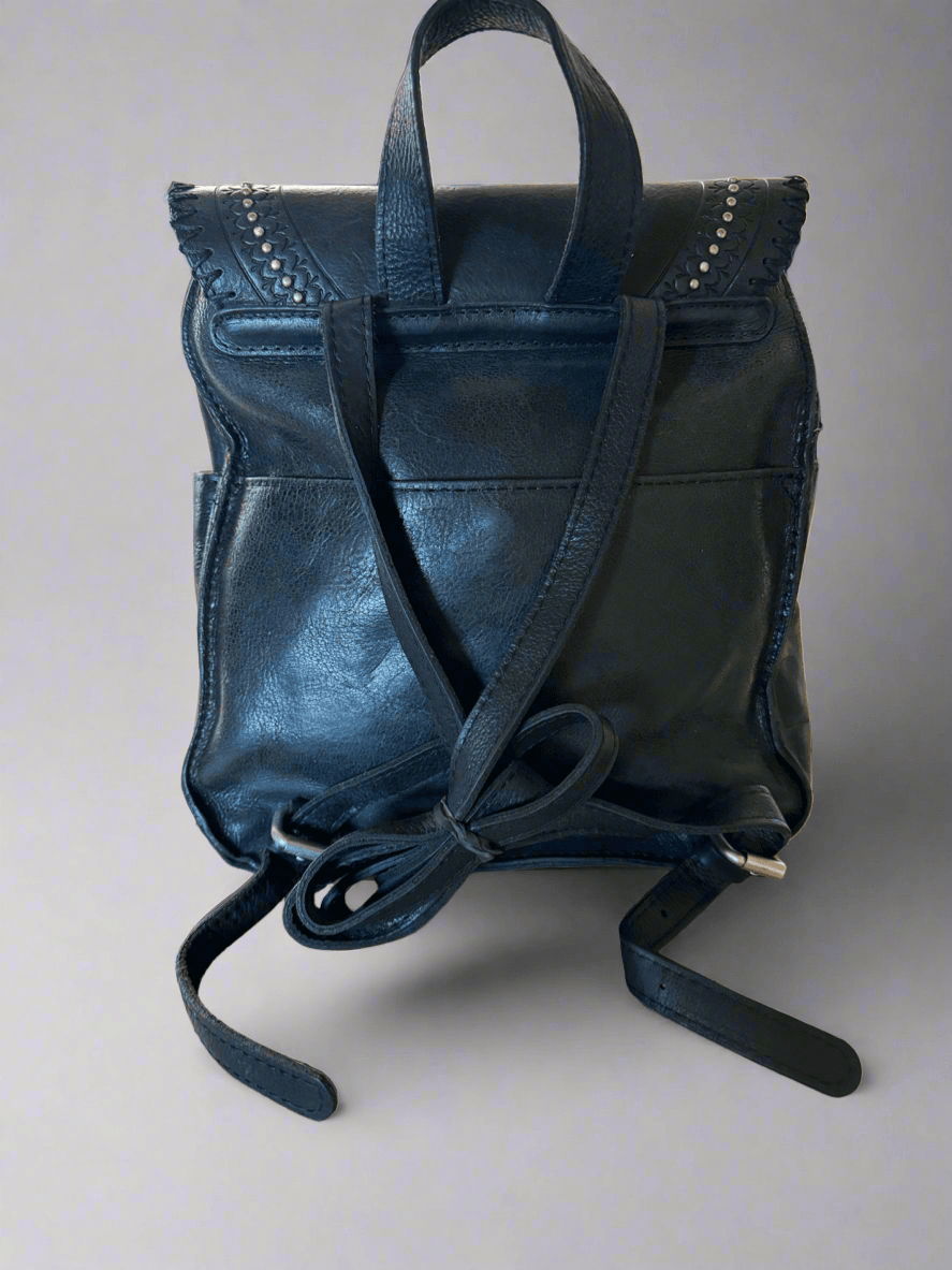 RARE! Black Leather Backpack // Patricia Nash - Honeypot