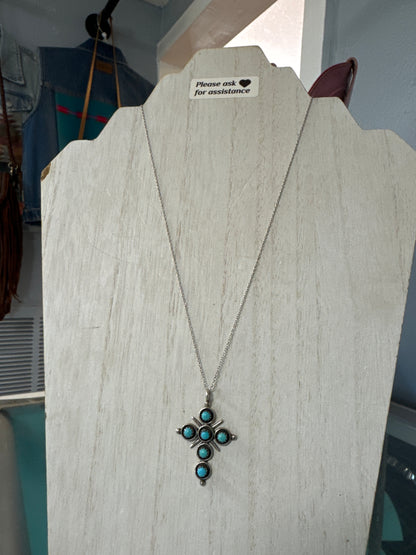 Petit Point Turquoise Cross // Zuni - Honeypot