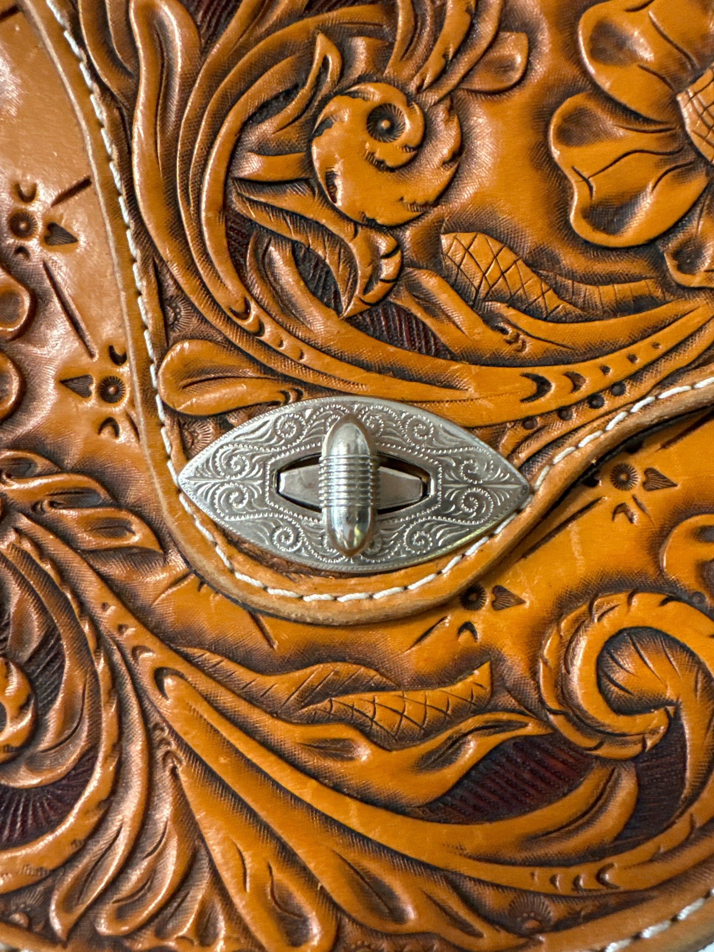 Tooled Leather Crossbody - Honeypot