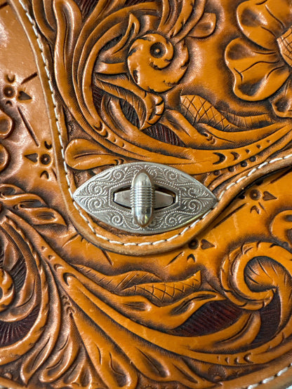 Tooled Leather Crossbody - Honeypot