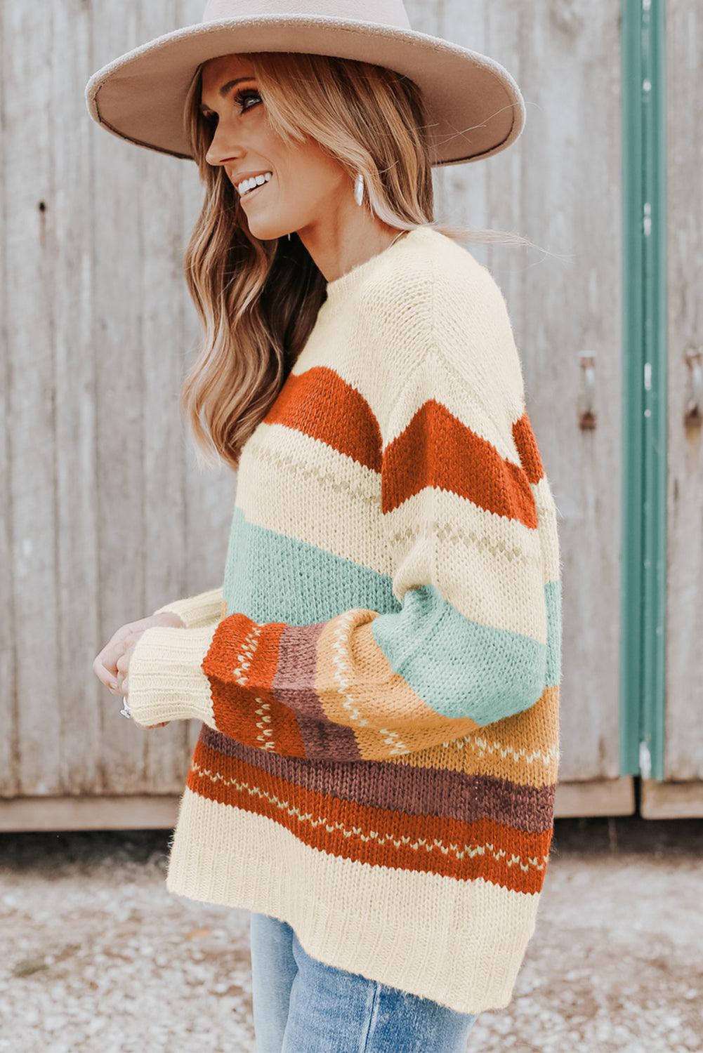 Drop-Shoulder Color Block Sweater // Honeypot: New + Vintage High Quality Western Wear