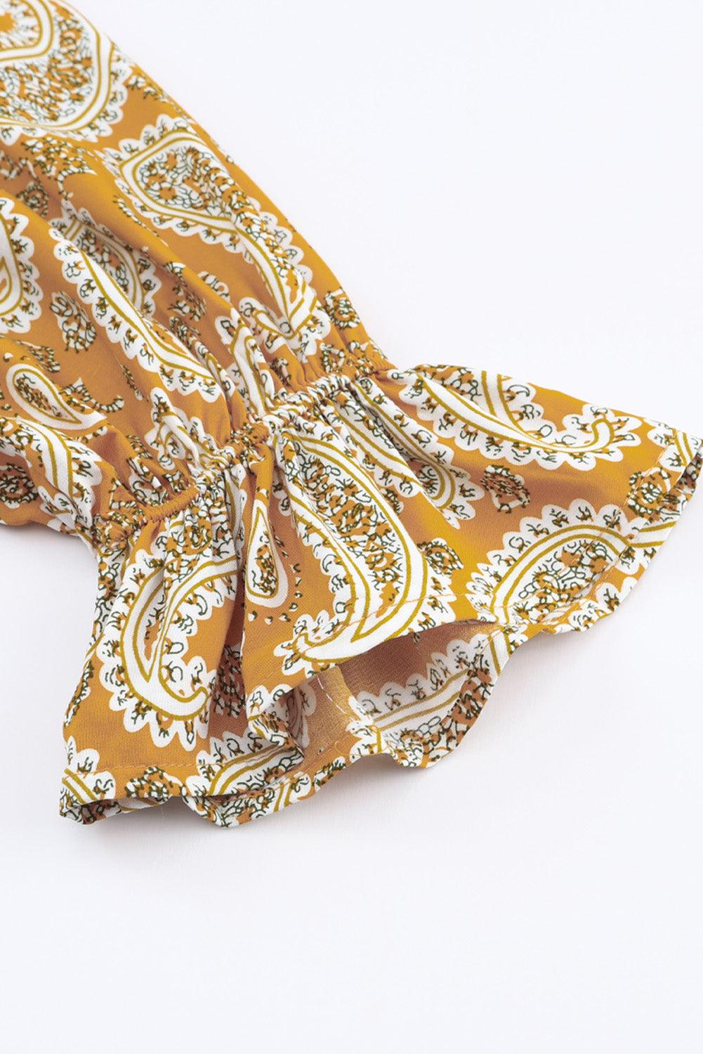 Yellow Paisley Boho Dress - Honeypot