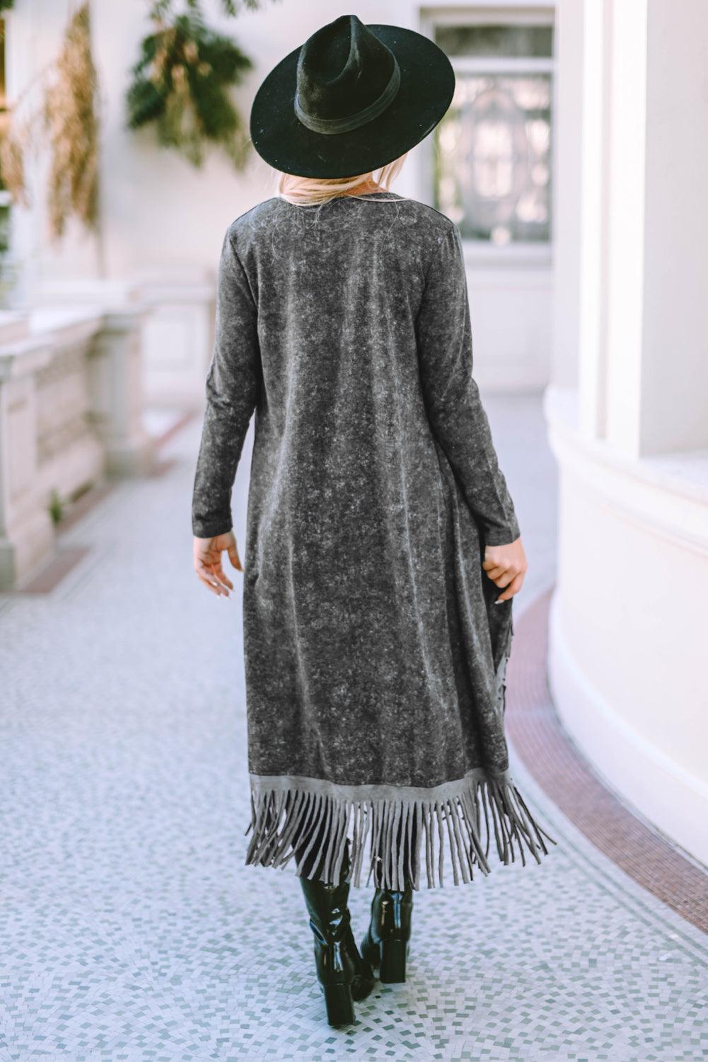 Rowdy Distressed Fringe Duster - Honeypot