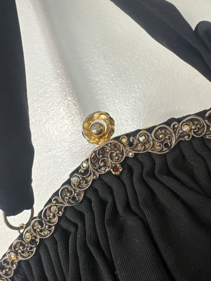 40's Jeweled Silk Faille Evening Bag // Guild Creations