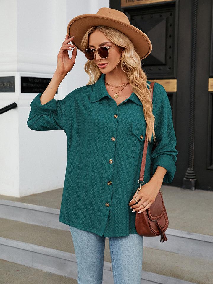 Collared Neck Buttoned Shirt - Honeypot