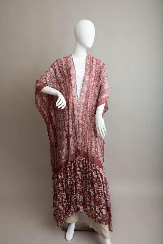 Paisley Tapestry Free Flow Kimono - Honeypot