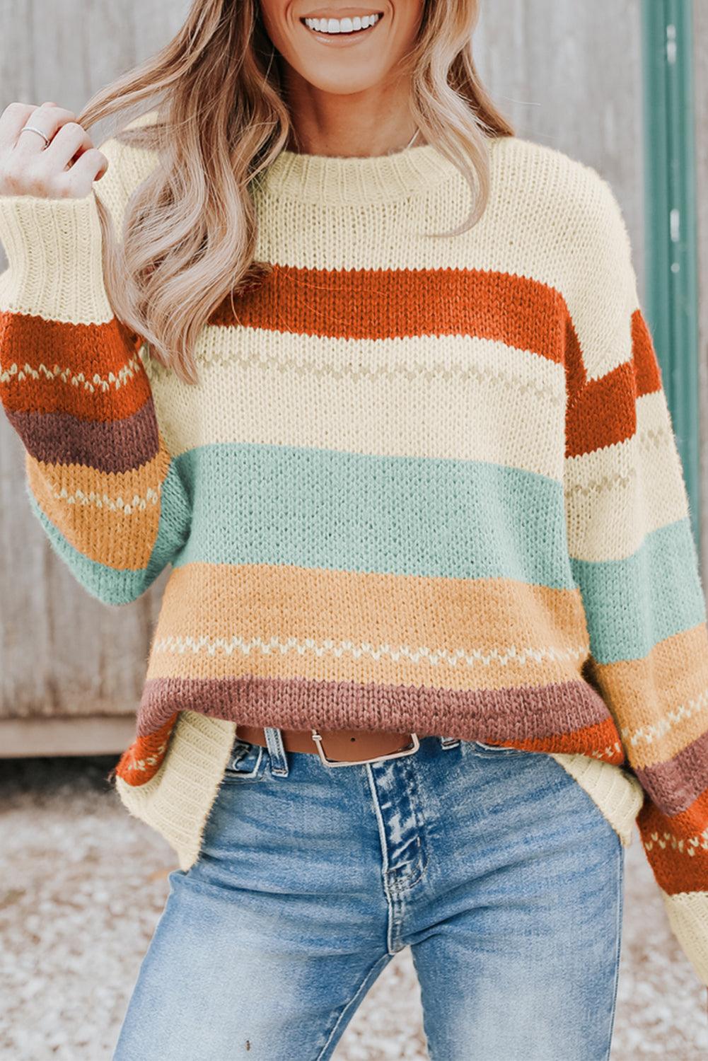 Drop-Shoulder Color Block Sweater // Honeypot: New + Vintage High Quality Western Wear