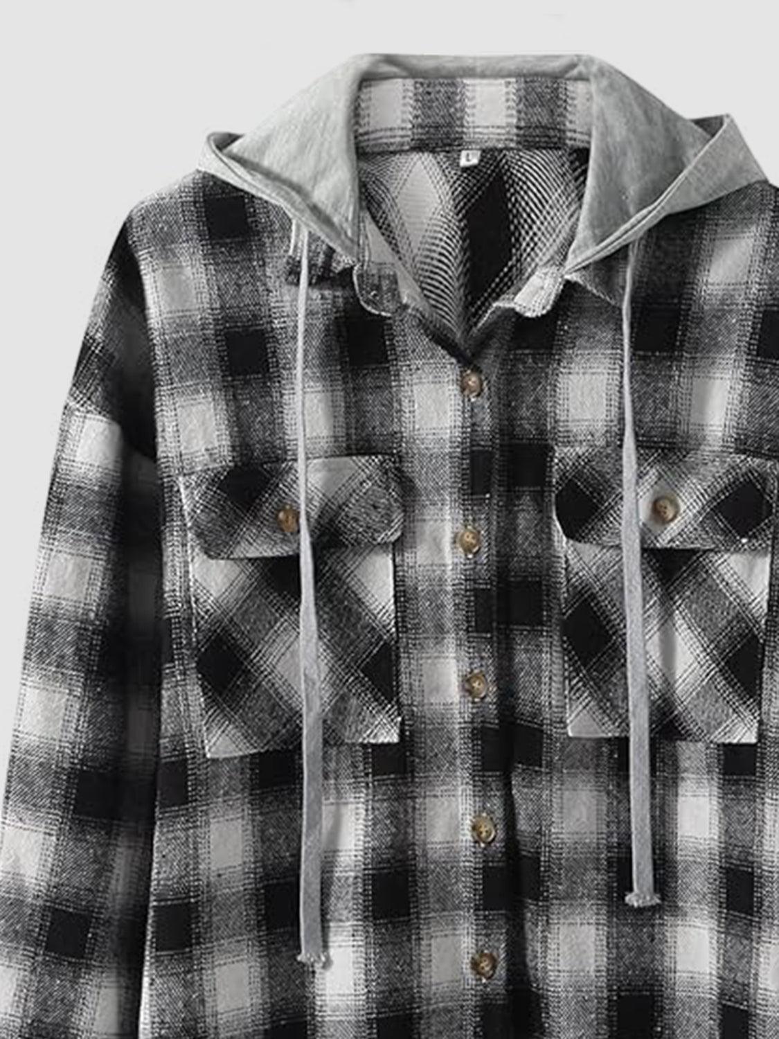 Raw Hem Plaid Long Sleeve Hooded Jacket // Honeypot: New + Vintage High Quality Western Wear