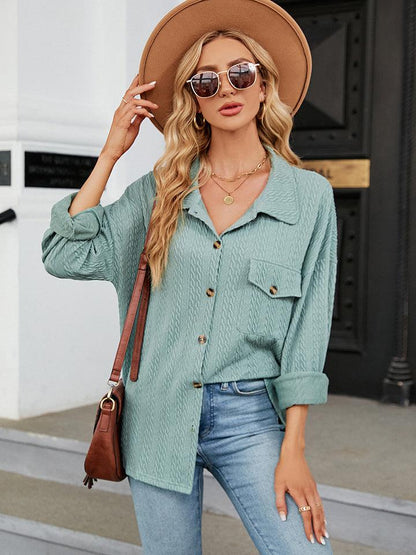 Collared Neck Buttoned Shirt - Honeypot