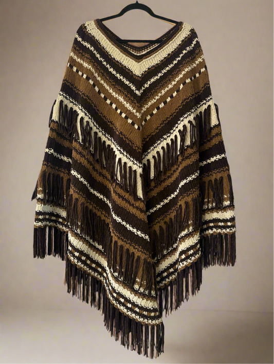 Vintage Hand Knit Poncho