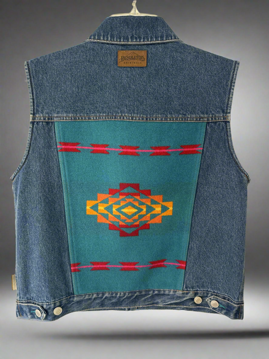 Denim + Wool Vest // Pendleton // Honeypot: New + Vintage High Quality Western Wear