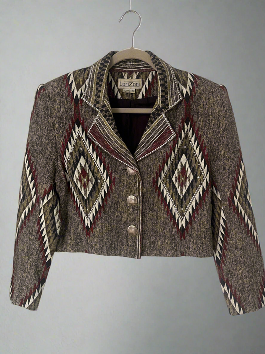 Vintage 90's Cropped Blazer // Lori Zoni, S