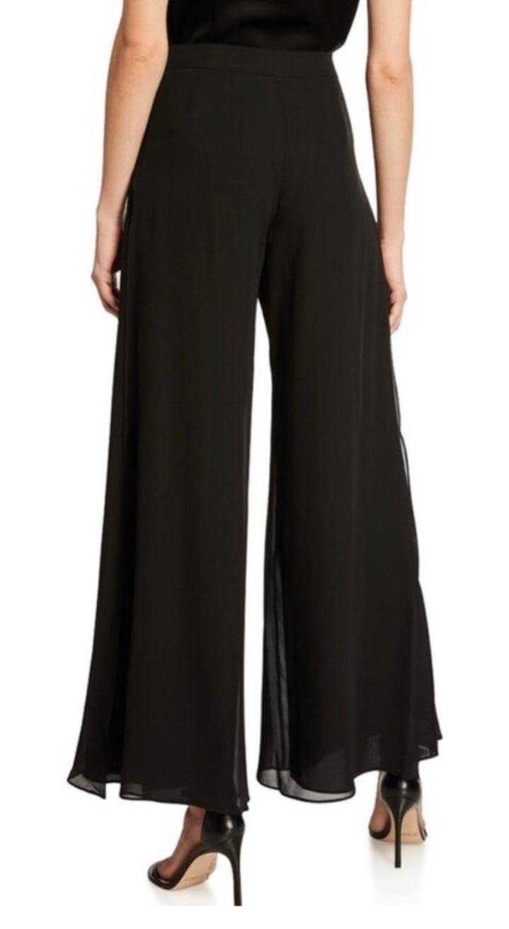 Hot Pink Silk Chiffon Palazzo Pants // St. John, 2