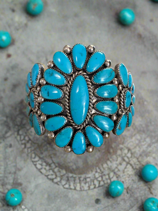 Stunning Zuni Turquoise Cuff by Alice Quam