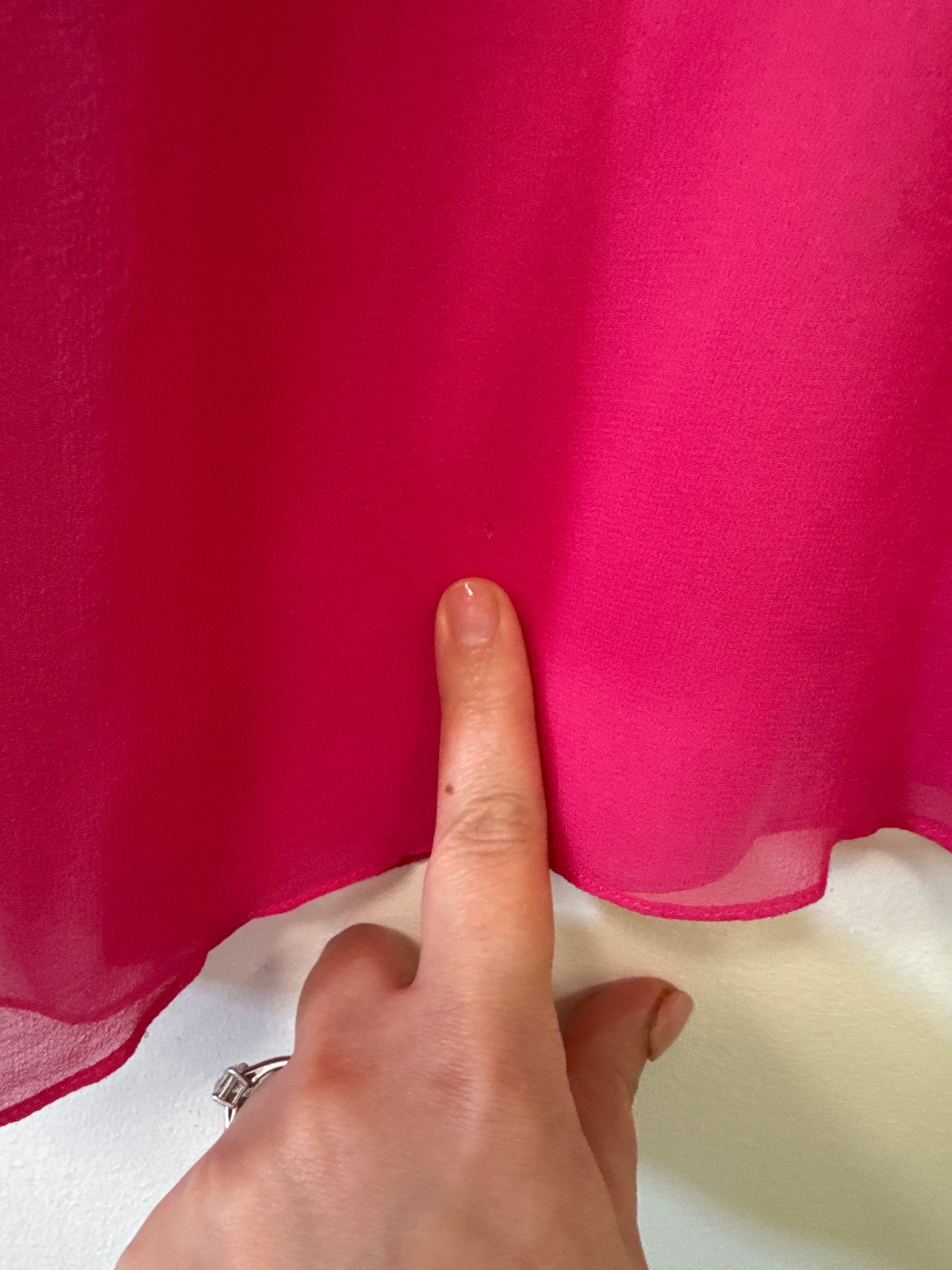 Hot Pink Silk Chiffon Palazzo Pants // St. John, 2