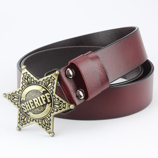 Retro Sheriff Badge Hook Belt - Honeypot