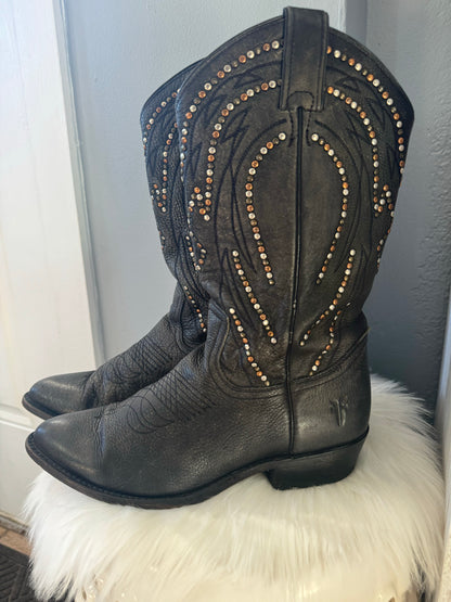 "Billy" Studded Western Boots // Frye, 9