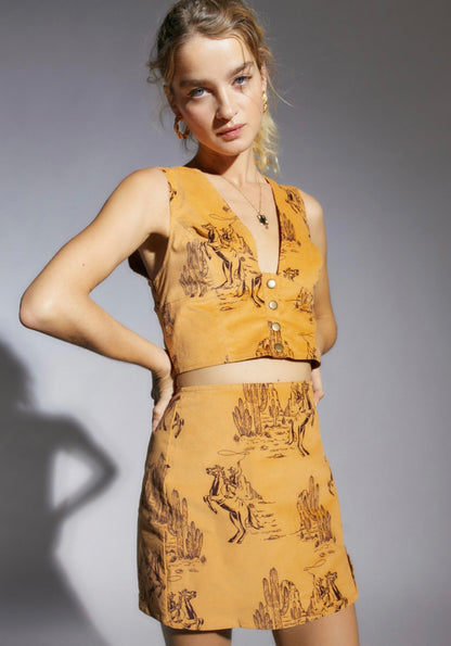 Urban Outfitters Crop Top + Mini Skirt Set - Honeypot