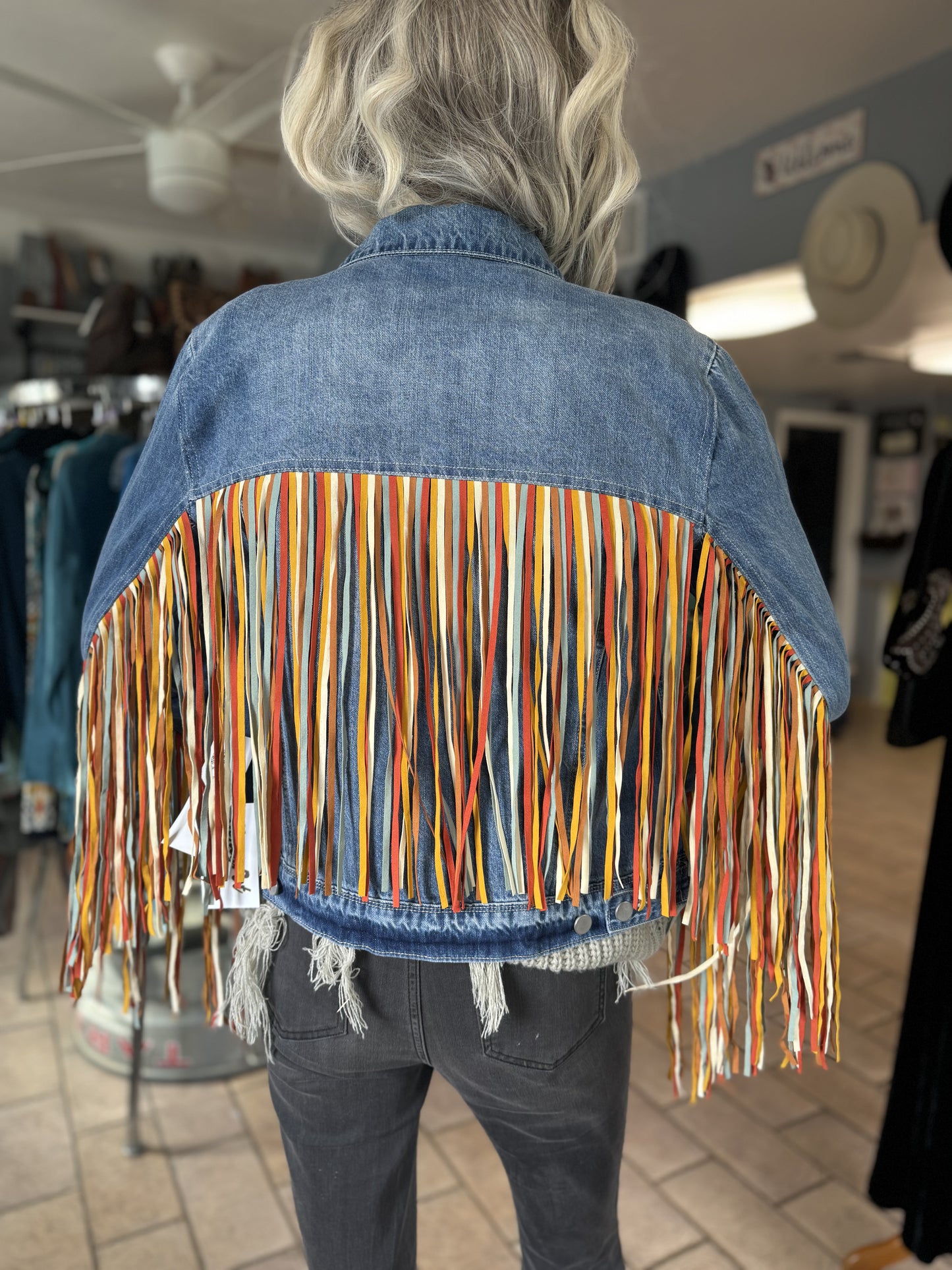 Denim Jacket w Fringe // Scully, L