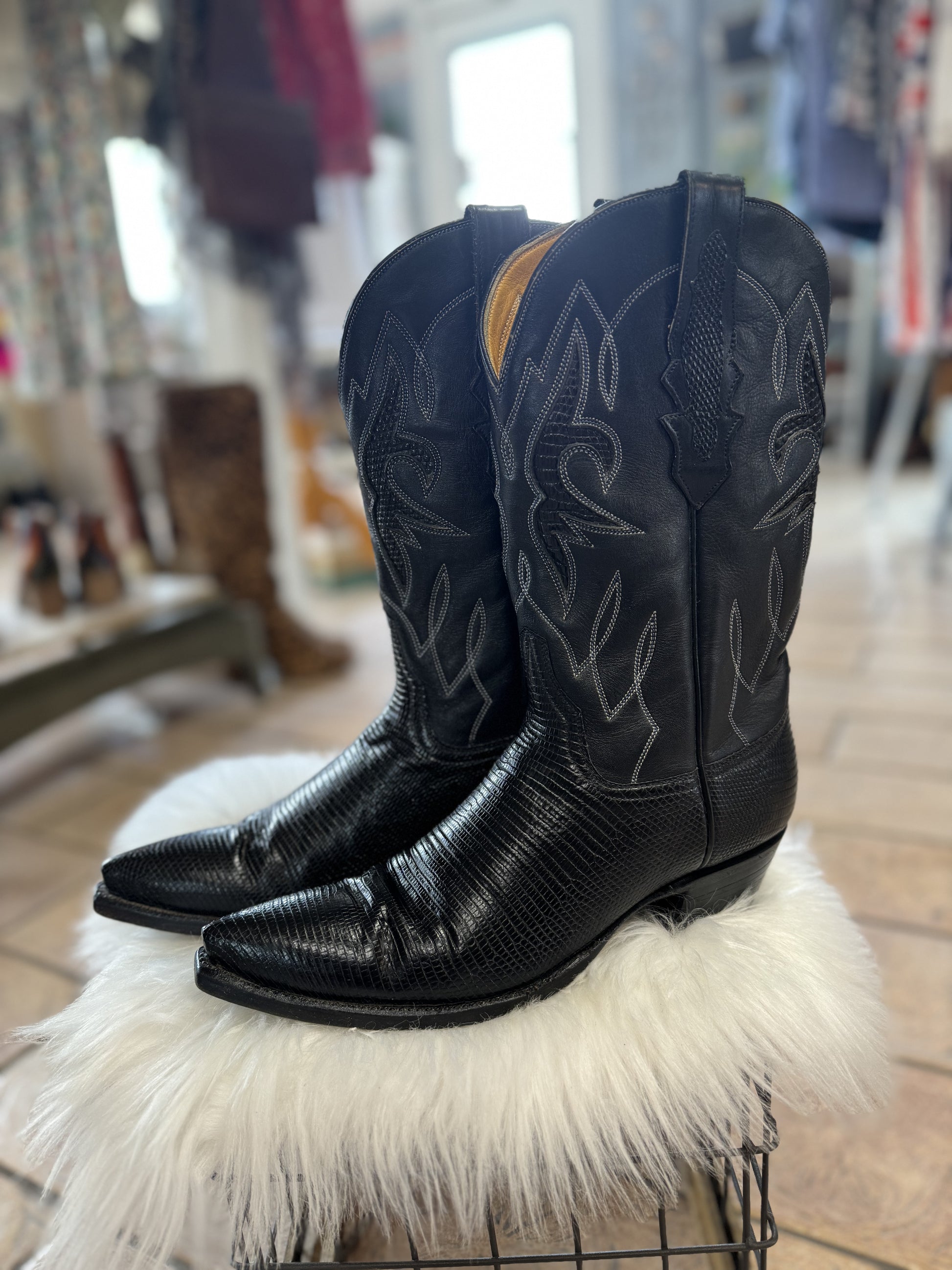 Stallion Boot & Belt Co. Snake Skin Boots, 7.5 - Honeypot