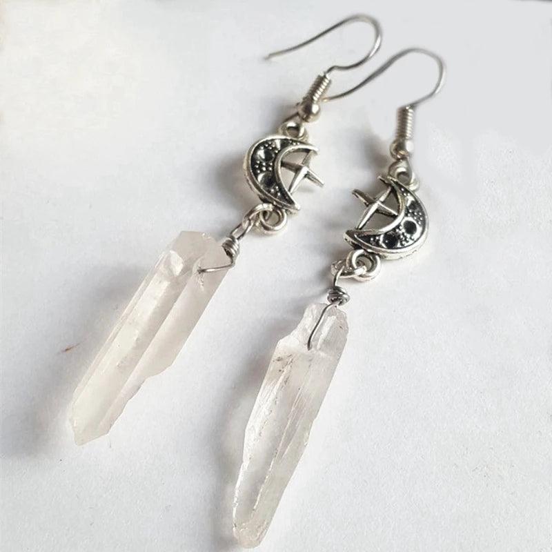 Witchy Quartz Moon Earrings - Honeypot