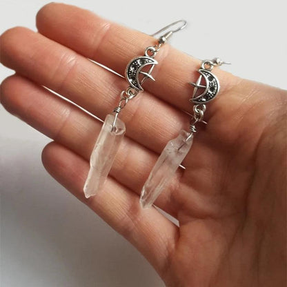 Witchy Quartz Moon Earrings - Honeypot