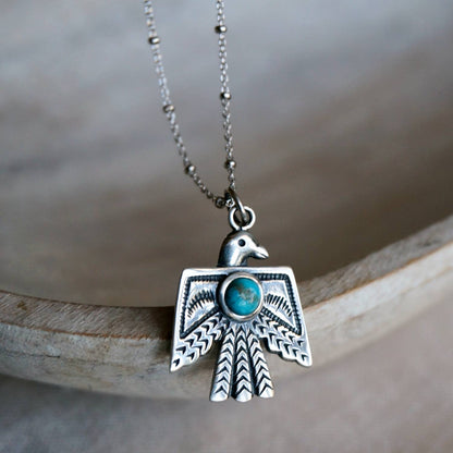 Turquoise 925 Thunderbird Necklace