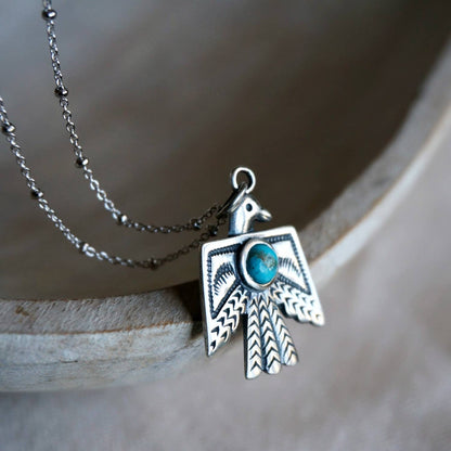 Turquoise 925 Thunderbird Necklace