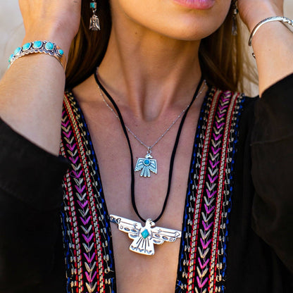 Turquoise 925 Thunderbird Necklace