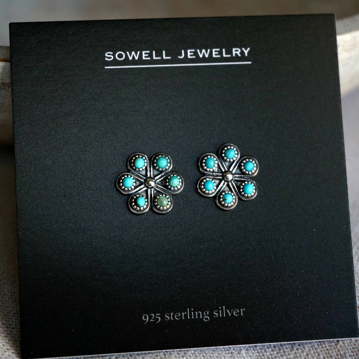 Turquoise Iris Stud Earrings