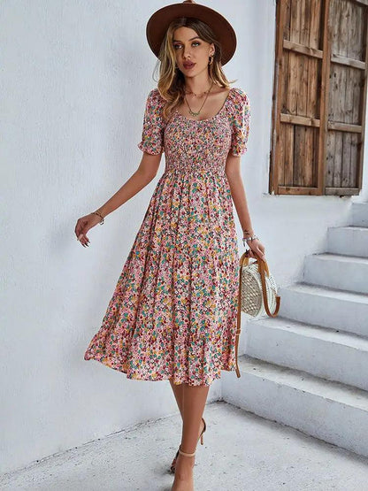 Floral Print Midi Sundress - Honeypot