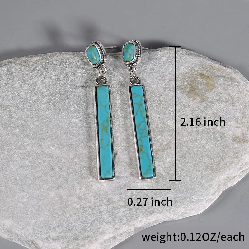 Turquoise Slab Dupe Earrings