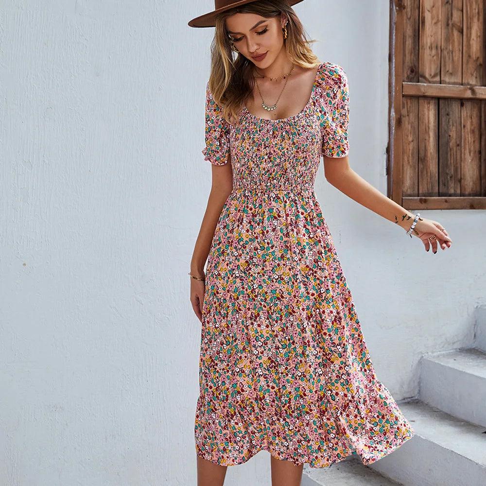 Floral Print Midi Sundress - Honeypot