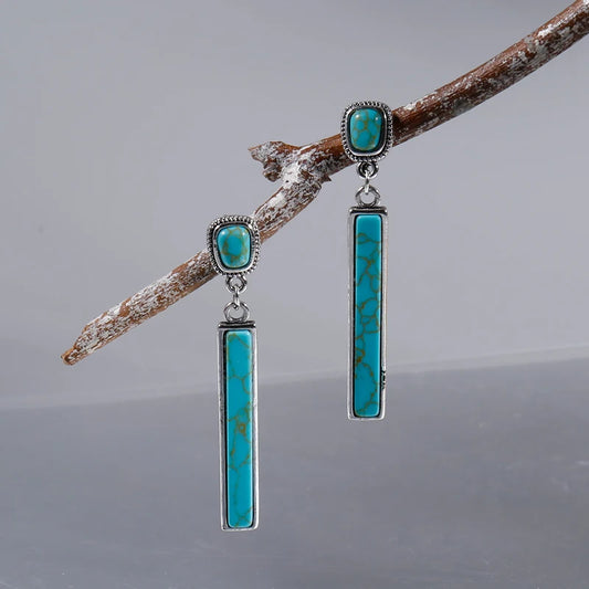 Turquoise Slab Dupe Earrings