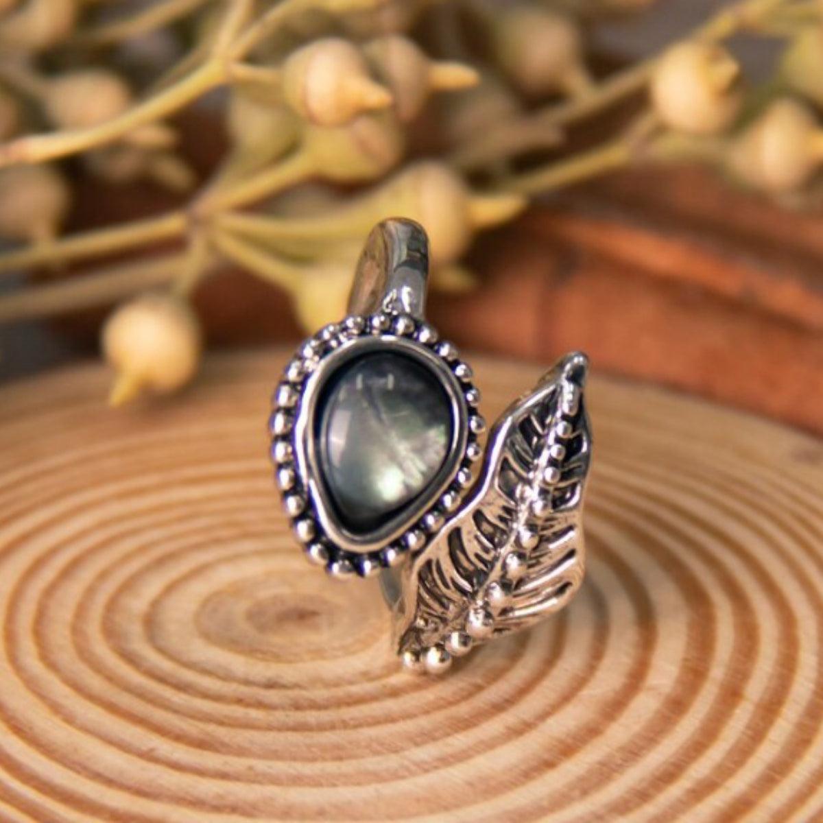 Moonstone Leaf Wrap Ring - Honeypot