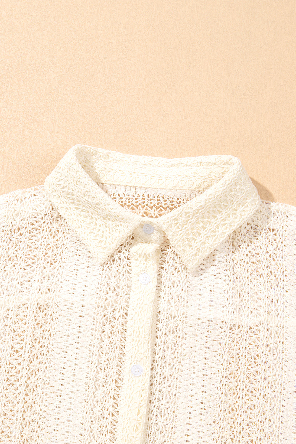 Crochet Collared Oversized Shirt