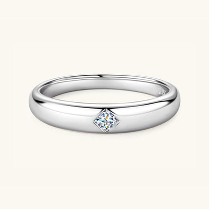 925 Sterling Silver Inlaid Moissanite Ring - Honeypot