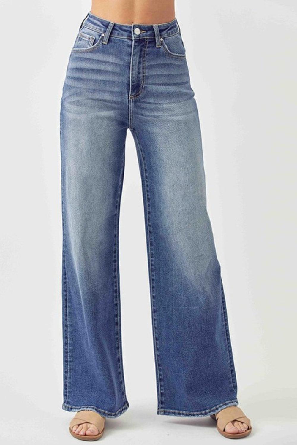 Risen Full Size High Rise Wide Leg Jeans - Honeypot