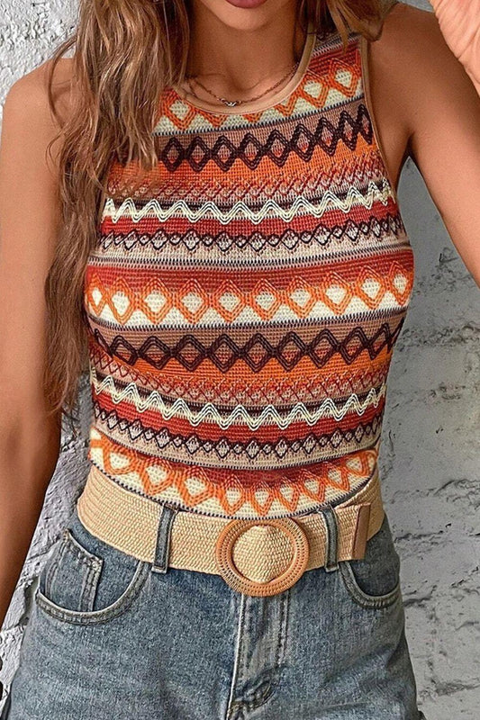 Geometric Round Neck Tank // Honeypot: New + Vintage High Quality Western Wear