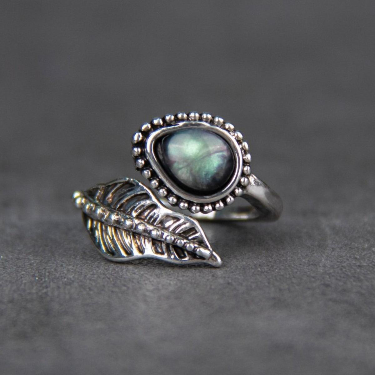 Moonstone Leaf Wrap Ring - Honeypot