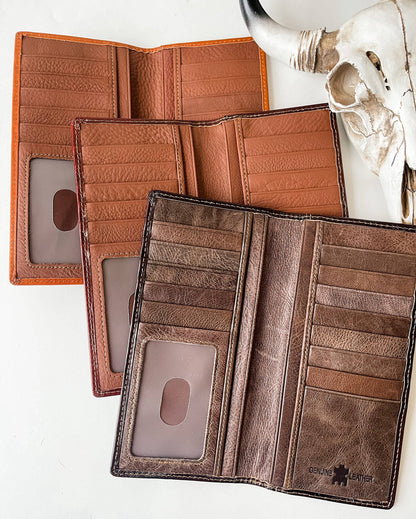 Woven Leather + Hide Bi-Fold Wallet - Honeypot