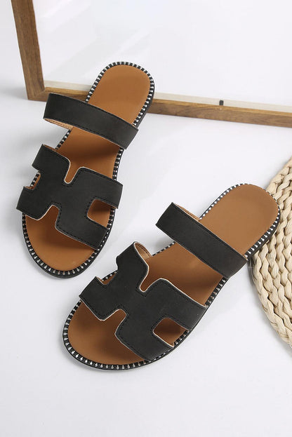 Trendy Cut-Out H Shape Slides - Honeypot